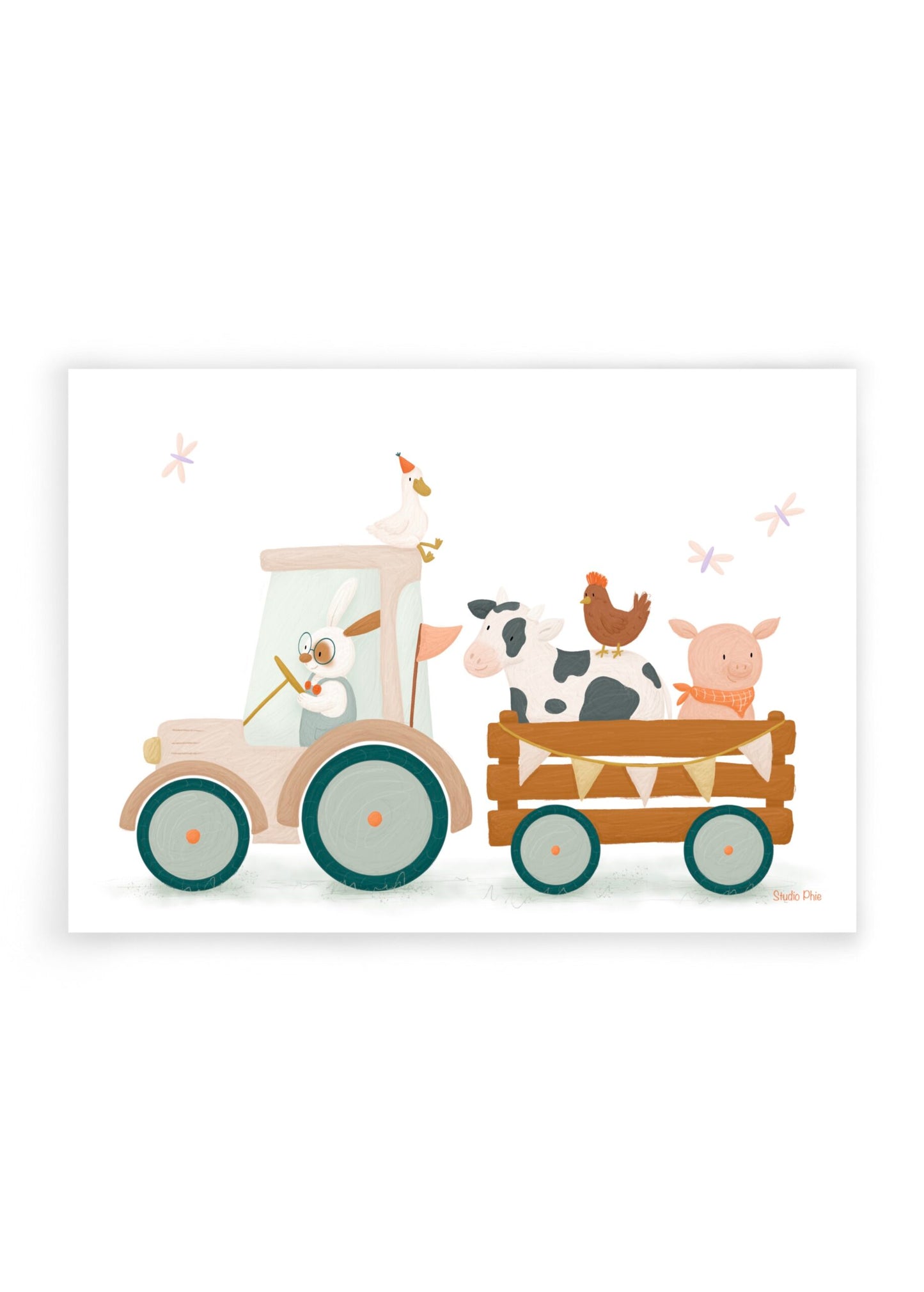 Wenskaart boerderij dieren