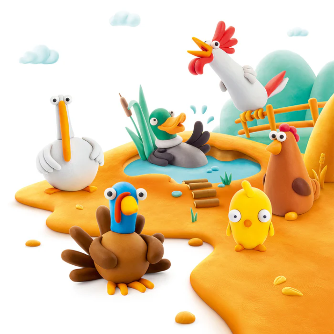 HeyClay - boerderij vogels 15 blikjes
