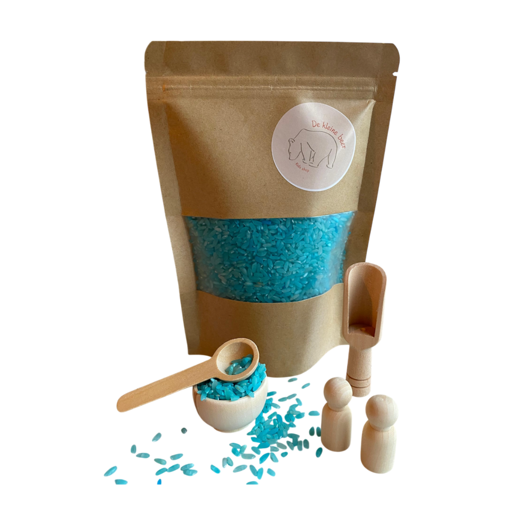 Speelrijst blauw 300 gram